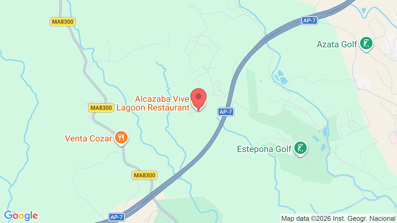 Map showing the location of Alcazaba Lagoon