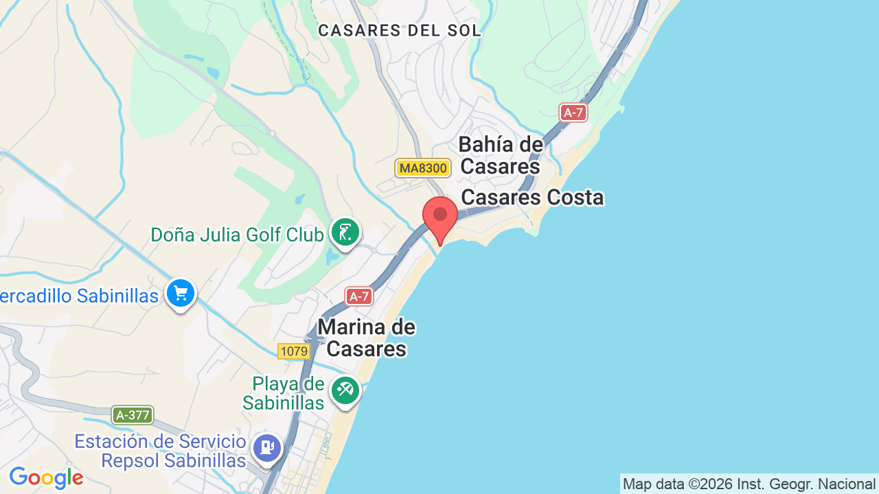 Map showing the location of Casares Bay